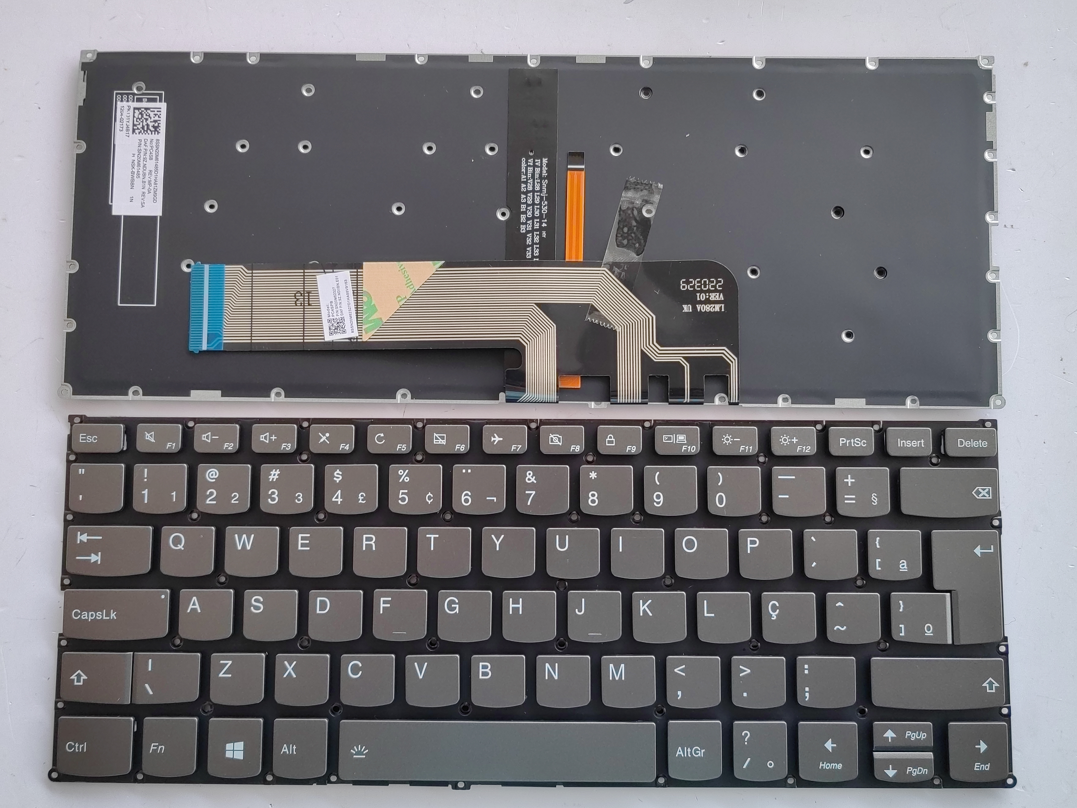 Picture of New Replacement Laptop Keyboard For LENOVO YOGA530-14 Grey Backlit (OEM) BR Layout